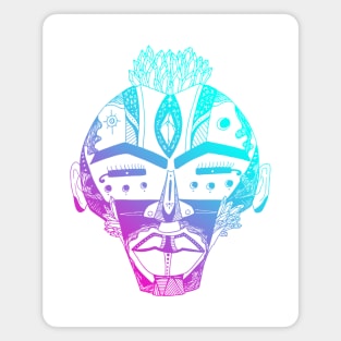 Dual Color African Mask 4 Magnet